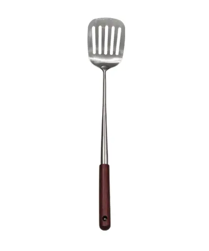 [95/43-] Standard Steel Cooking Spoon Wooden Handle 