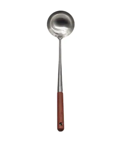 [95/43..] Standard Steel Cooking Spoon Wooden Handle 