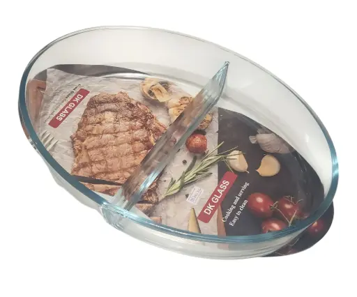 [38/17055302] DK Glass Partition Dish Rectangular 3.0L