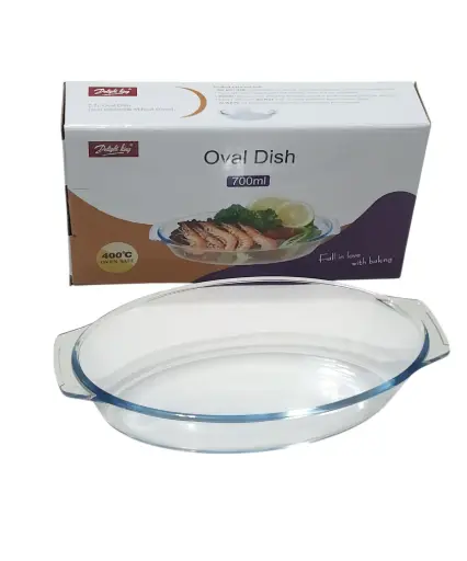[16/72010/5143] DK Glass Oval Dish 700ml