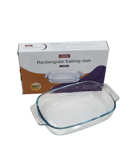 [26/84010/5117/] DK Glass Rectangular Dish 1600ml