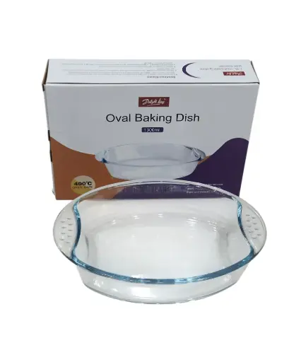 [24/90010/5140] DK Glass Oval Dish 1300ml 