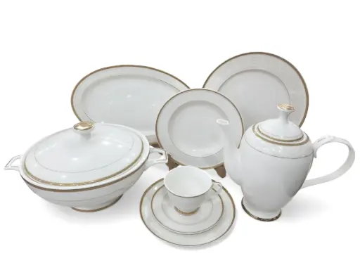 [Duke/Golden] Dinner Set Bone China Yamatos Japan 85 pieces 12 person