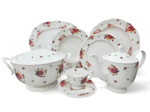 [RETRO RITZ] Dinner Set Imperial Collection Thailand Hi Tech Ceramic 85 pieces 12 person