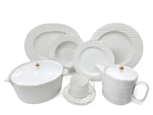 [AQUA /GL] Dinner Set Imperial Collection Thailand Hi Tech Ceramic 85 pieces 12 person