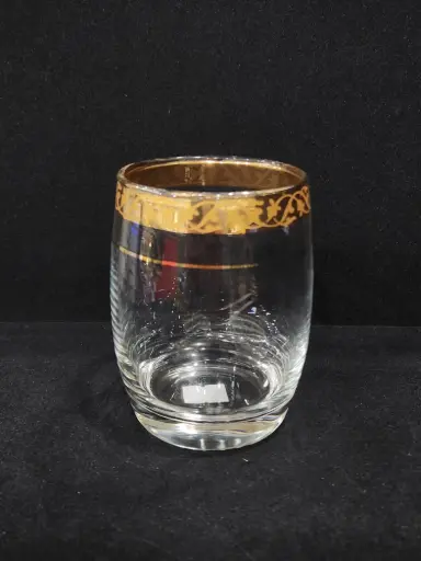 [55/20] Glass Tumbler Golden 6 Pieces 