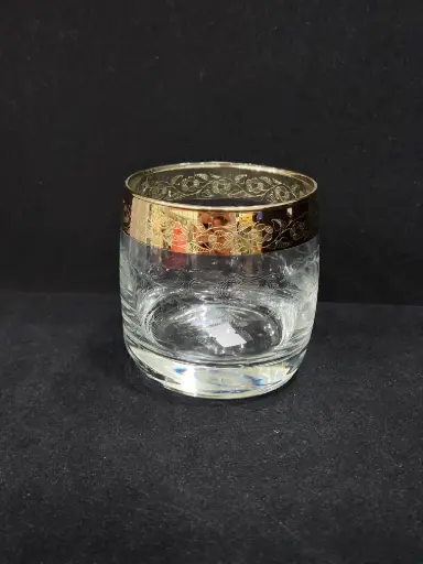 [85/3101034] Glass Tumbler Golden 6 Pieces