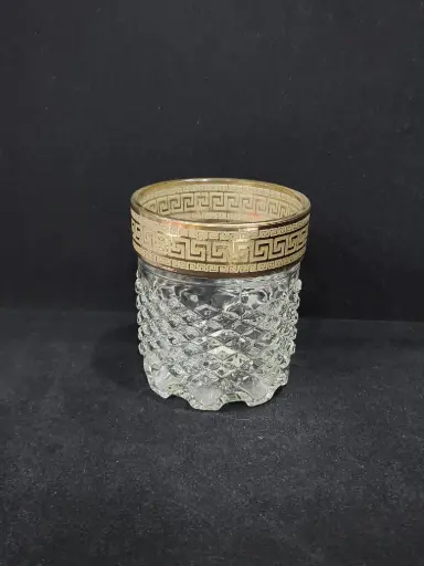 [95/560563293] Glass Tumbler Golden 6 Pieces